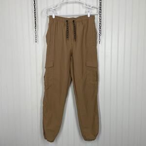 Lira Mens Beige Pull on Cargo Jogger Pants Size S